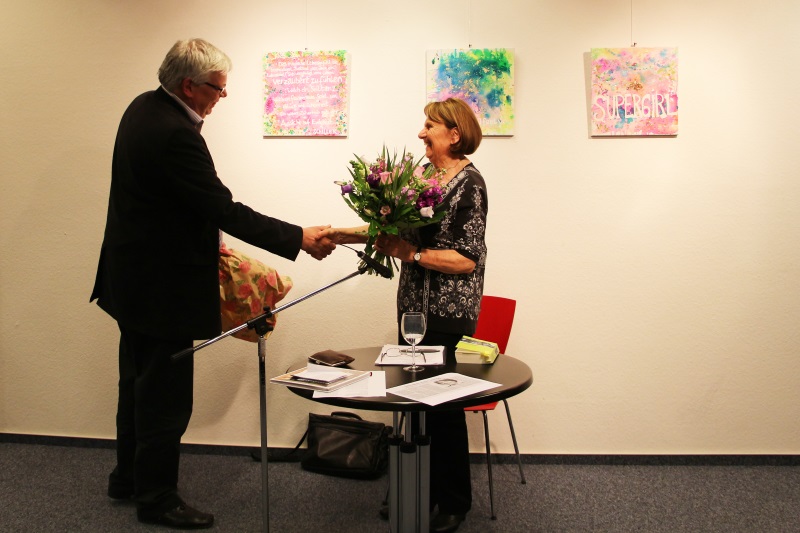 Verlagschef Titus Häussermann und Sigrid Ramge